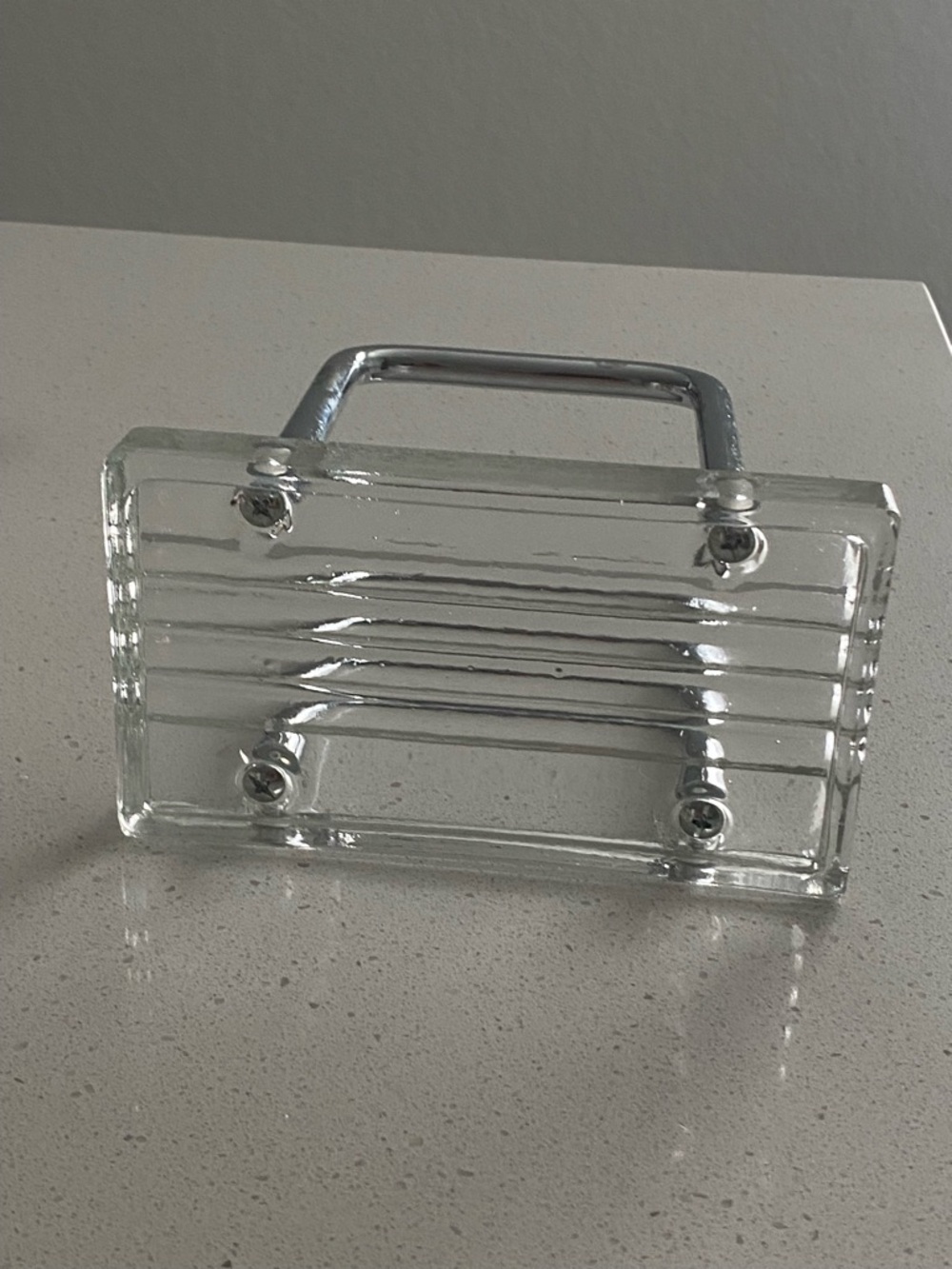 Vintage napkin holder with a solid glass base - Picture 5 of 5